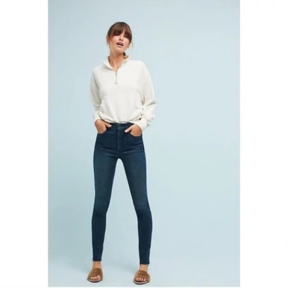 Pilcro and the Letterpress| Ultra High-Rise Fray‎ Hem Skinny Jeans|Anthropologie